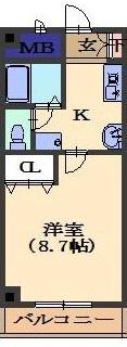 LAGUNA神の倉(1K/2階)の間取り写真