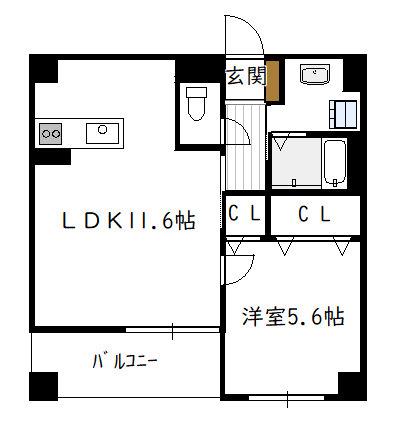 アルテマイスター大工町(1LDK/4階)の間取り写真