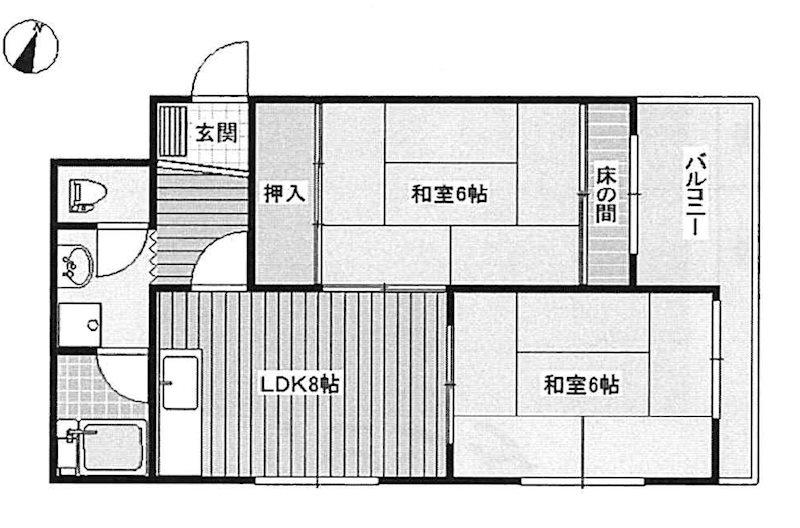 コーポサニープレイス(2LDK/1階)の間取り写真