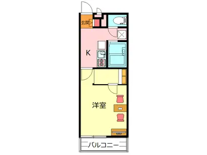 レオパレスヨネザワ(1K/2階)の間取り写真