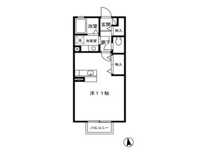 グロブナー(1K/1階)の間取り写真