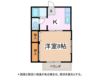 LAPLACE神戸B(1K/1階)の間取り写真
