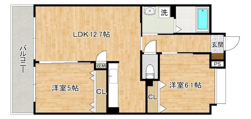 LEAD大手町(2LDK/12階)の間取り写真