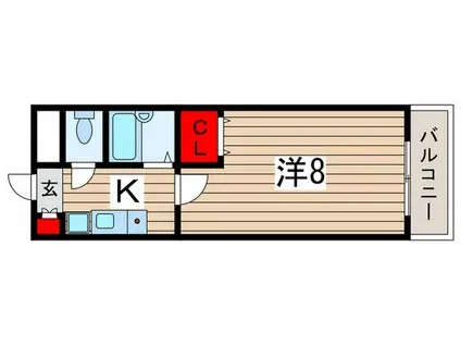 萩コーポ(1K/2階)の間取り写真