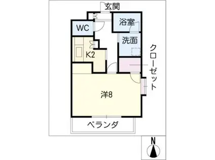 サプリーム新舞子II(1K/3階)の間取り写真