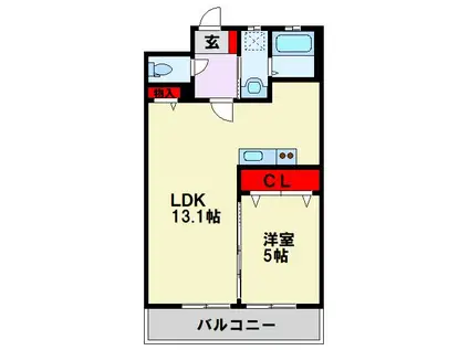 THE SQUARE・KOBAI PREMIUM(1LDK/3階)の間取り写真
