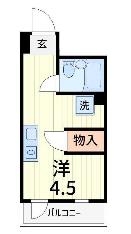西村アパートメント(ワンルーム/2階)の間取り写真