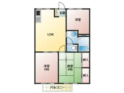エステートピア楡(3LDK/2階)の間取り写真