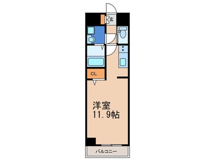 レジデンシャルヒルズ 香椎駅前(ワンルーム/13階)の間取り写真