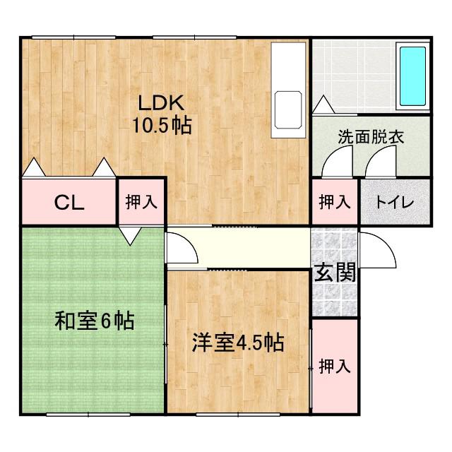 グランマップス春日(2LDK/3階)の間取り写真