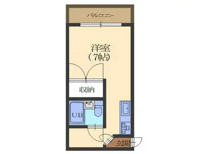 ハイツワン(ワンルーム/3階)の間取り写真