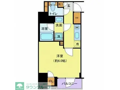 シーフォルム大森(1K/4階)の間取り写真