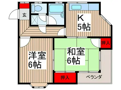 アネックス10(2K/2階)の間取り写真