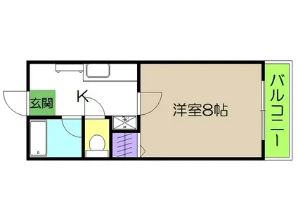 クリン・グレーハウス(1K/4階)の間取り写真