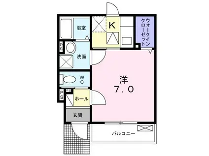 京王線 柴崎駅 徒歩12分 2階建 築5年(1K/1階)の間取り写真