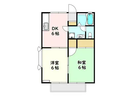 セジュール東光台A棟(2DK/2階)の間取り写真