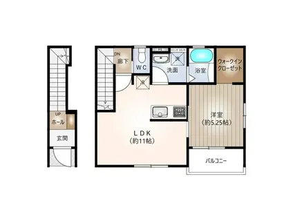 リーブルファイン一宮市乾町(1LDK/2階)の間取り写真