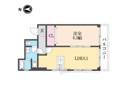 松風マンション(1LDK/5階)の間取り写真