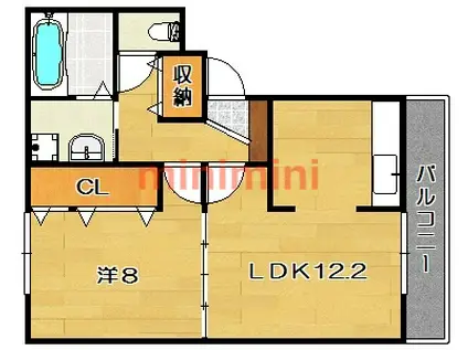 ウエストフィールド(1LDK/1階)の間取り写真