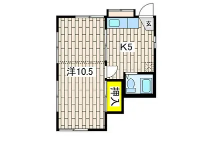 Cハイツ(1K/1階)の間取り写真
