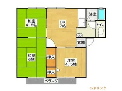 サンシティ栗ノ木A(3DK/2階)の間取り写真