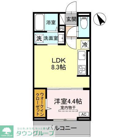 D-EST(1LDK/2階)の間取り写真