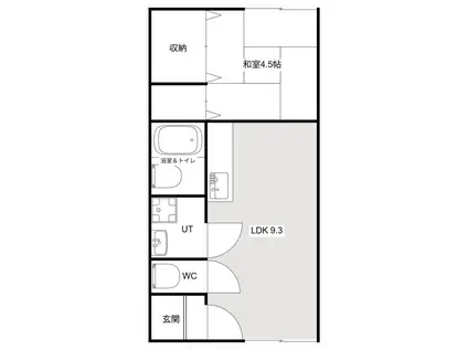 コーポロジュマンA(1DK/1階)の間取り写真