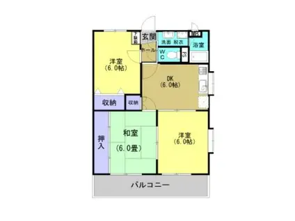 アネシスイン有川(3DK/5階)の間取り写真