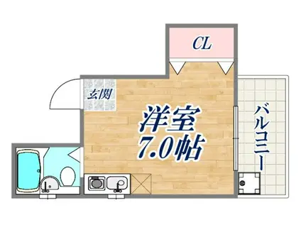 コーポラス栄里(ワンルーム/3階)の間取り写真