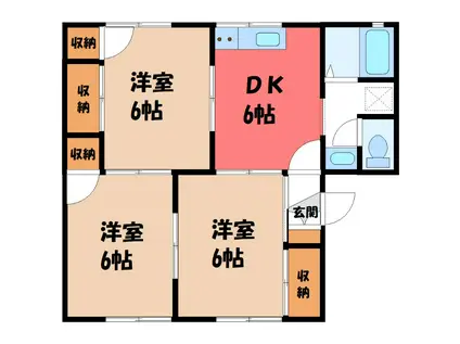 コンフォールF(3DK/1階)の間取り写真