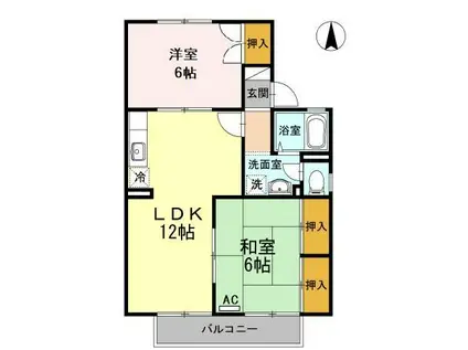 池田ファミリーゼーションC(2LDK/2階)の間取り写真