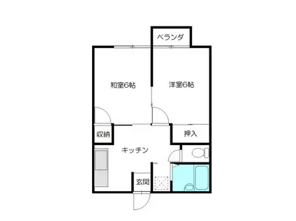 グリーンハウスI(2DK/2階)の間取り写真