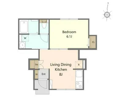ルーチェ羽田(1LDK/1階)の間取り写真