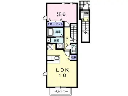 ルーナ ルーチェ II(1LDK/2階)の間取り写真