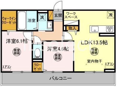 オーフィングIII(2LDK/3階)の間取り写真
