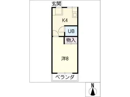 アネックスくぜ(1K/3階)の間取り写真