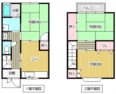 みどり荘(3DK/1階)の間取り写真
