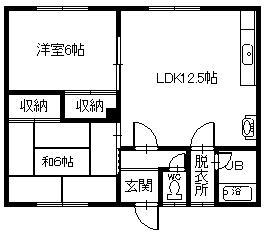 早川マンションNO.2(2LDK/2階)の間取り写真