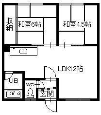 ハイツサンフラワー(2LDK/1階)の間取り写真