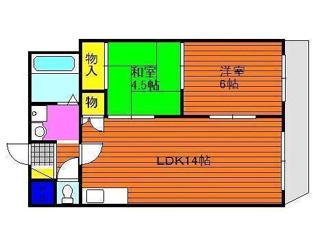 アークハイツ倉敷(2LDK/5階)の間取り写真