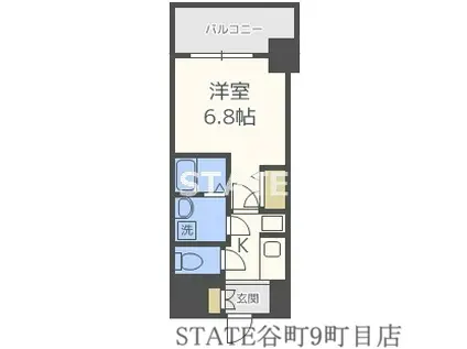 ルーエ本町(1K/3階)の間取り写真