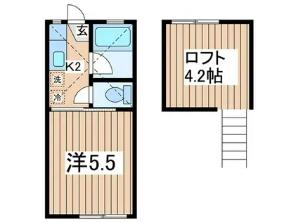 ラソネット千代田(1K/2階)の間取り写真