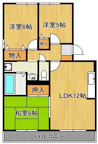 リバーフィールド I(3LDK/3階)の間取り写真