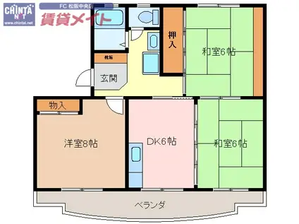 ファミリー久保山I(3DK/2階)の間取り写真