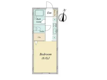 ジュネス南成瀬(1K/1階)の間取り写真