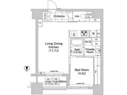 コンフォリア新川(1LDK/3階)の間取り写真