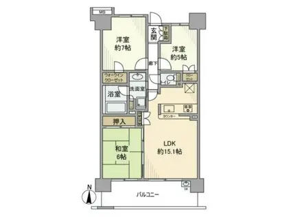 プラネ清澄白河クレメントリバー(3LDK/3階)の間取り写真