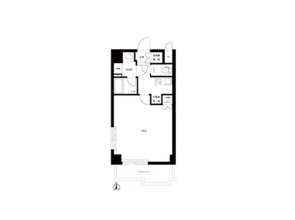 ルーブル南麻布(1K/11階)の間取り写真