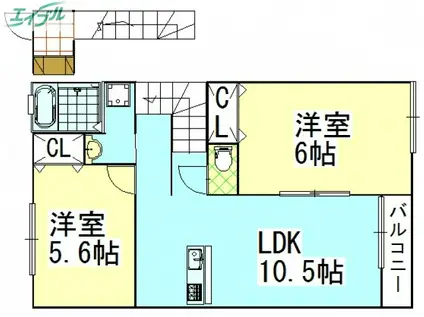 ファインII(2LDK/2階)の間取り写真