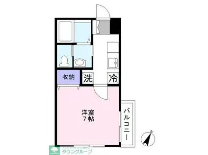 ヒューマンパレス新松戸IV(1K/1階)の間取り写真